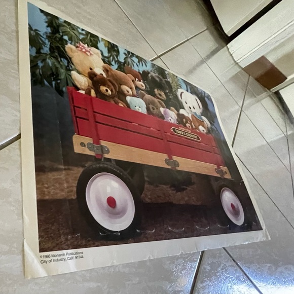 1986 Teddy Bears in a Radio Flyer  Town & Country Wagon Poster - Picture 5 of 6